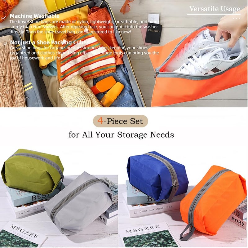 Tumecos 4 Pack Large Waterproof Portable Travel Organizer Toiletry Dopp Kit, Space Saving Shoe Bag Pouch - Image 2